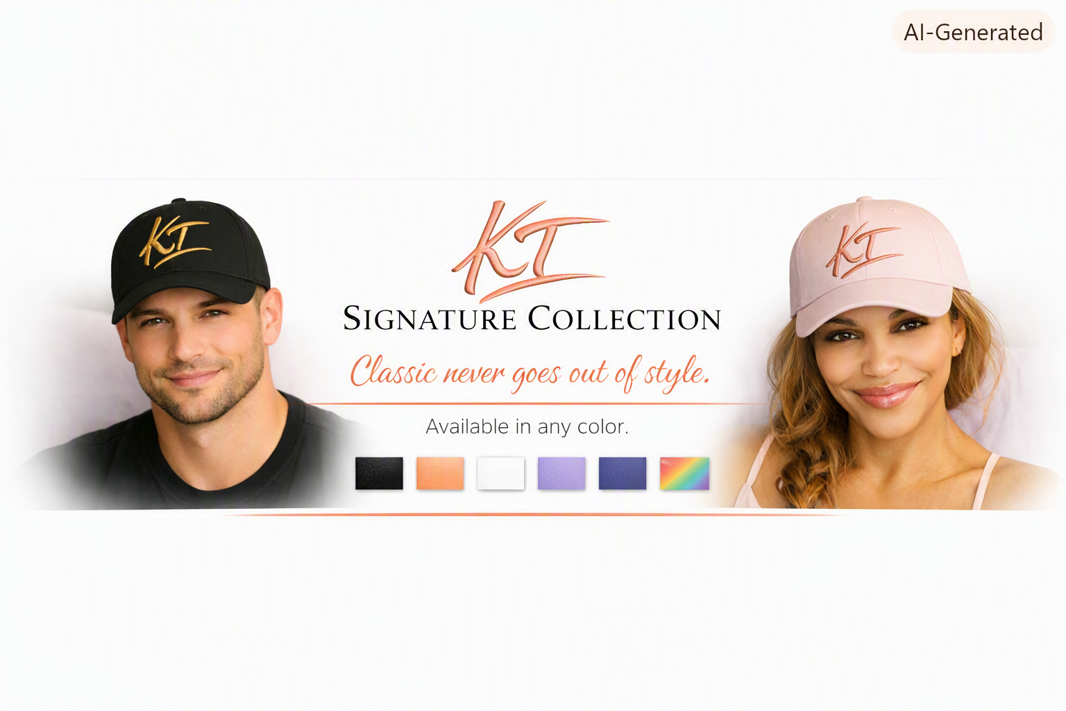 KT Signature Collection Classic Cap Line – Classic never goes out of style. Available in any color.
